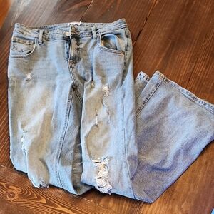 Cello Light Blue Distressed Boyfriend Jeans